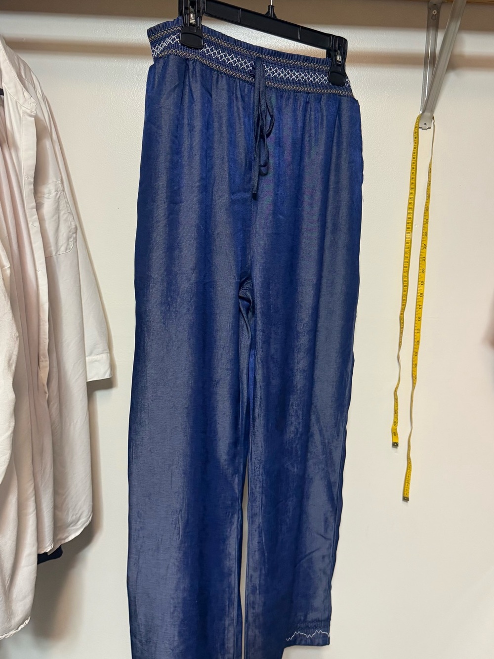 Indigo & Lace NWT Satin-Like Navy Blue Wide-Leg Pants